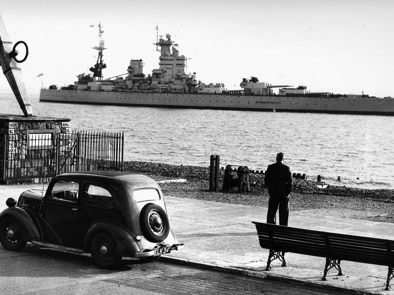 HMS Nelson passing Portsmouth seafront around 1930.Picture: The News, Portsmouth