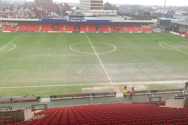 The Gresty Road surface this afternoon