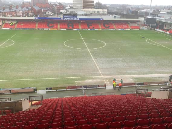 The Gresty Road surface this afternoon