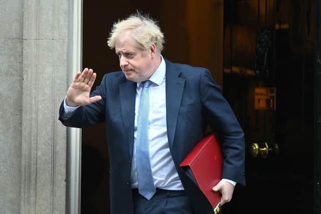Boris Johnson leaves 10 Downing Street, London, to attend Prime Minister's Questions at the Houses of Parliament on Wednesday February 9, 2022. Picture: Victoria Jones/PA Wire