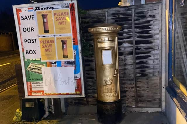 The Hayling Island post box turned gold over the weekend amidst a campaign to get it re-commissioned