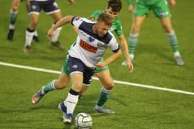 Tommy Wright on the ball in the Hawks' win over Oxford City last weekend. Picture: Dave Haines