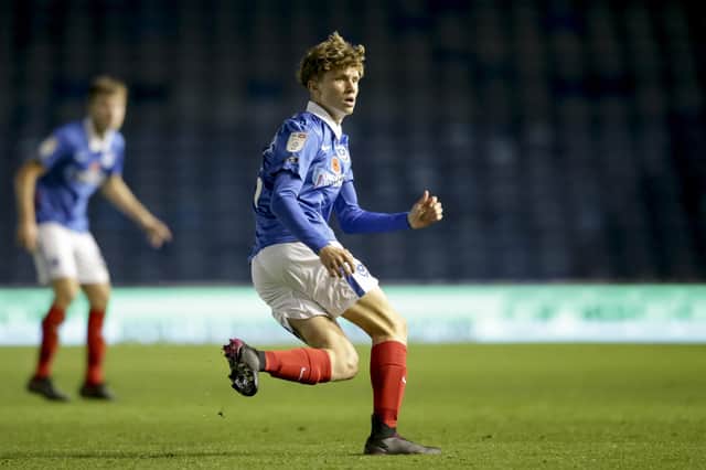 Harry Jewitt-White and his Pompey Academy team-mates slipped to a 2-1 FA Youth Cup defeat to Bromley tonight. Picture: Robin Jones/Getty Images