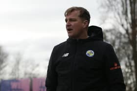 Jamie Collins on the touchline at Dulwich in his first game as Hawks boss. Picture by Dave Haines