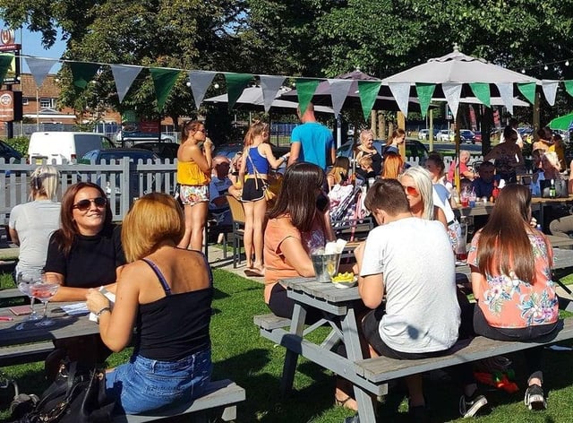The Heron, in Havant, with customers enjoying its garden before the Covid-19 pandemic. Picture: Craig Cockram