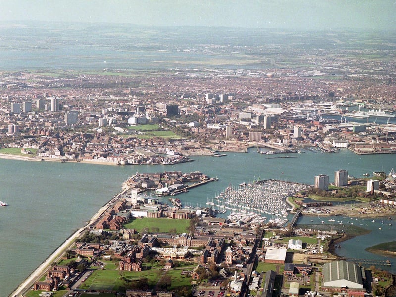 Aerial of Haslar and HMS Dolphin in 1998.