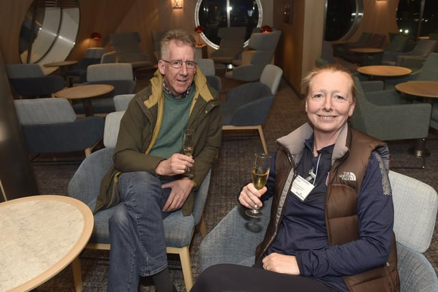 Pictured is: Stephen and Dawn Richardson from Chichester enjoying Santoña's premium lounge.