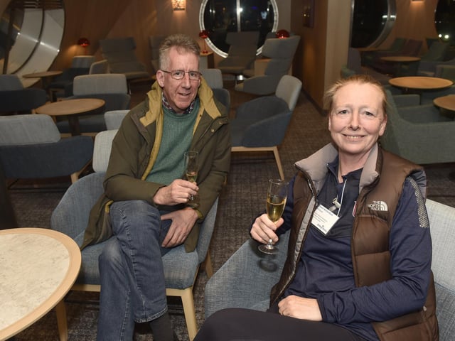 Pictured is: Stephen and Dawn Richardson from Chichester enjoying Santoña's premium lounge.