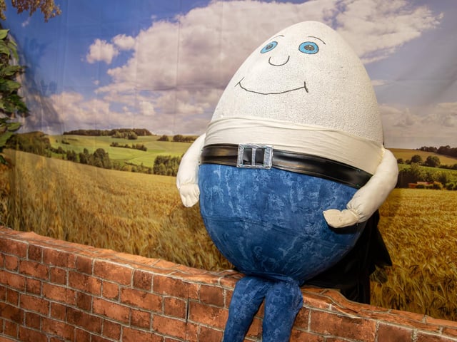 Be careful Humpty! Humpty Dumpty sits precariously on the wall at the Enchanted Walk.Photos by Alex Shute