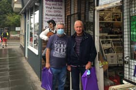 Paul Maidment (left) and Eric Cousins outside Sounds in Southsea 