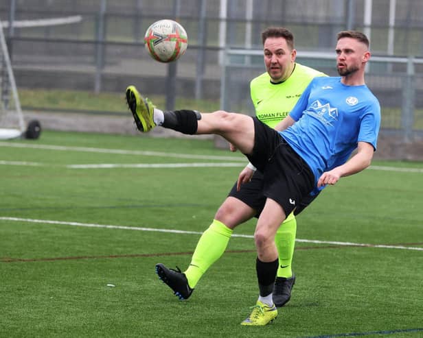 Pompey Dynamo (blue) v Carberry. Picture: Sam Stephenson