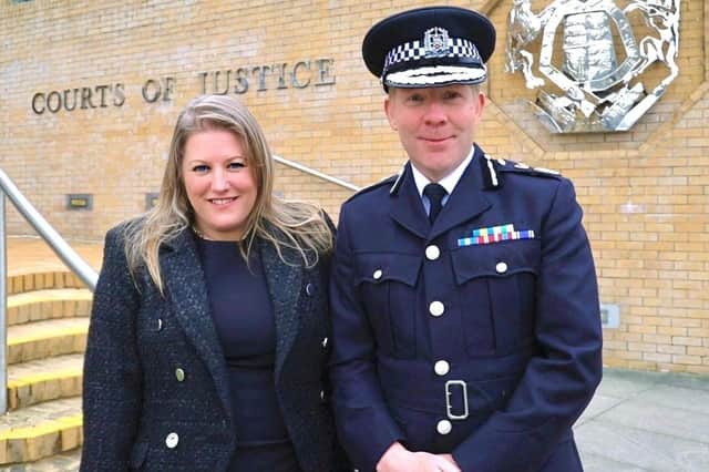 Police and crime commissioner for Hampshire and the Isle of Wight Donna Jones with chief constable Scott Chilton