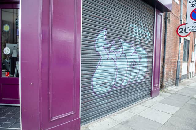 Creatiques bridal boutique, Southsea has been hit by graffiti. Picture: Habibur Rahman