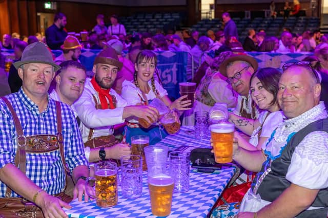 Portsmouth Guildhall played host to this years Oktoberfest event, with hundreds of guests over two sessions and German themed live music.
Pictured - Oktoberfest guests enjoying the atmosphere and live music
Photos by Alex Shute