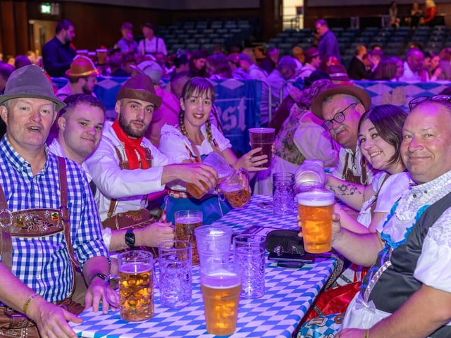 Portsmouth Guildhall played host to this years Oktoberfest event, with hundreds of guests over two sessions and German themed live music.
Pictured - Oktoberfest guests enjoying the atmosphere and live music
Photos by Alex Shute