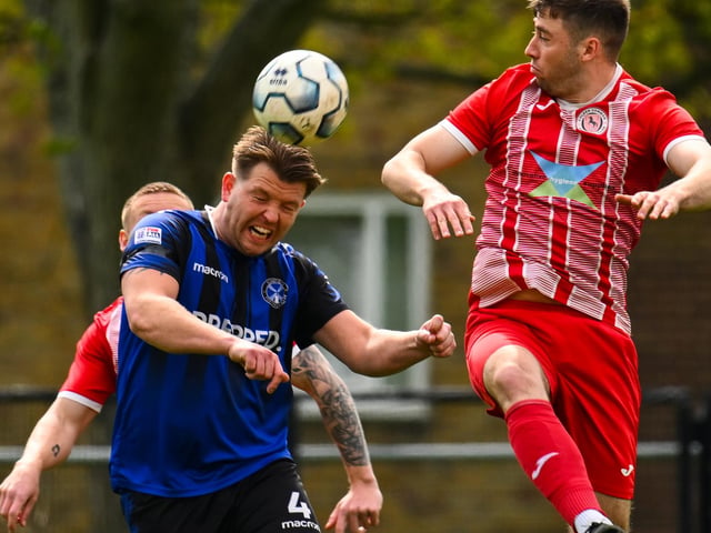 Clanfield (blue) v Colden Common. Picture by Richard Murray