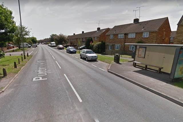 Purbrook Way, where the 54-year-old pedestrian was struck by two cars. Photo: Google