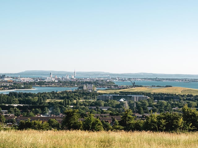 Portsdown Hill provides numerous vantage points with stunning views over Portsmouth.