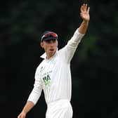 Occasional bowler Joe Weatherley took the key wicket of centurion Tom Lace as Hampshire finished top of their County Championship qualifying grooup. Photo by Alex Davidson/Getty Images.