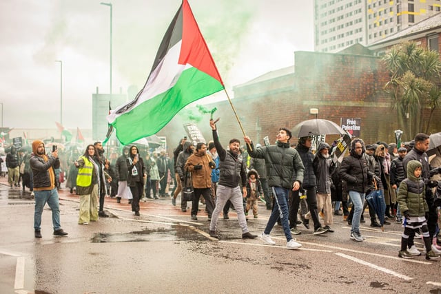 Pictured: People at the march for Palestine on Sunday, December 3 
Picture: Habibur Rahman