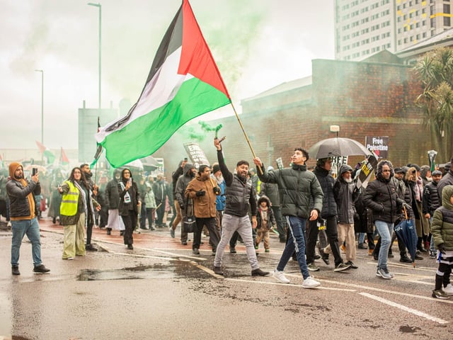 Pictured: People at the march for Palestine on Sunday, December 3
Picture: Habibur Rahman