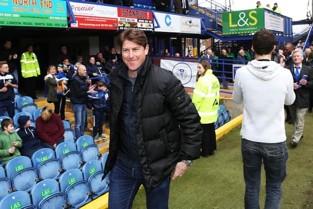 Darren Anderton back at Fratton Park in 2016 as Pompey's guest for the League Two clash with Carlisle. Picture: Joe Pepler