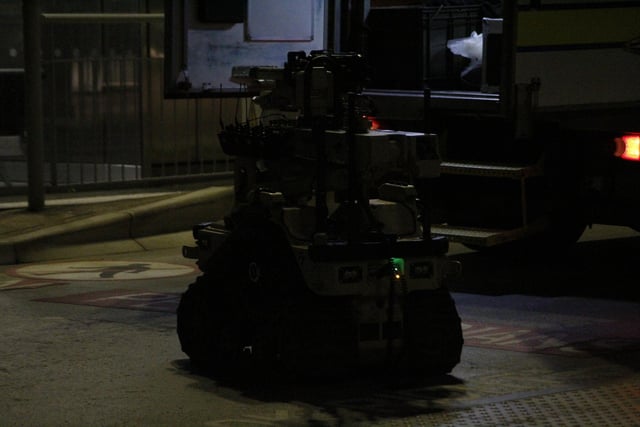 A 'suspicious package' was disposed of by the bomb squad at The Hard in Portsmouth last night. Picture: Jack
