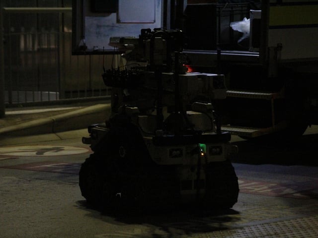 A 'suspicious package' was disposed of by the bomb squad at The Hard in Portsmouth last night. Picture: Jack