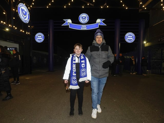 Pompey fans backed their team to a crucial Championship survival win over Cardiff last night.