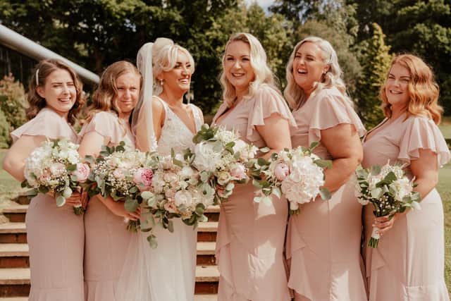 Ruby with her bridesmaids. Picture: Carla Mortimer Wedding Photography