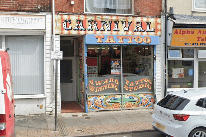 Carnival Tattoo, North End, has a rating of 4.4 on Google with 31 reviews.