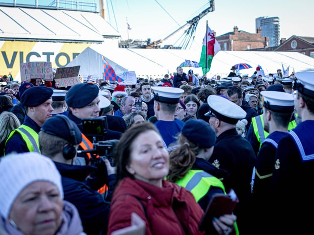 Families waited patiently for their loved ones to return.