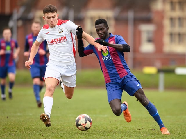 US Portsmouth's Lamin Jatta, right. Picture: Keith Woodland