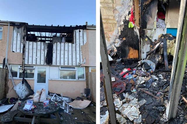The aftermath of a fire in Hewett Road, Titchfield, on Christmas Day 2020. Picture: Carla Conduct