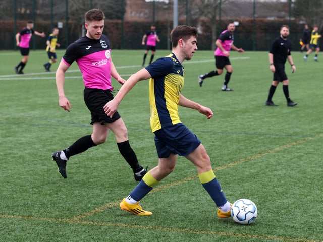 Harvest (pink) v Moneyfields reserves. Picture by Sam Stephenson
