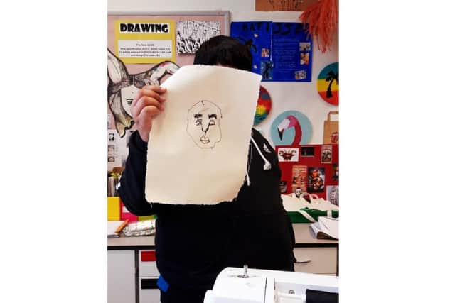 A student at the Key Education Centre, in Gosport, displays their work. Picture: HCT
