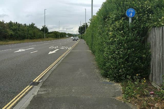 A section of the existing cycle and walking path along Eastern Road set for improvements