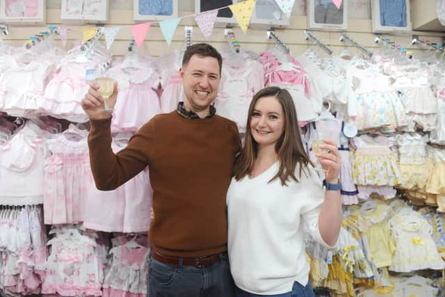 Martin and Crystal Young at Button Up Baby in North Street, Havant, celebrating their 5th anniversary with the business. Picture: Sarah Standing