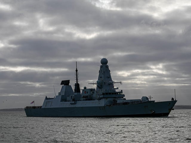 HMS Duncan entering Portsmouth Harbour on Friday, December 22. The warship has spent six months on deployment in the Mediterranean.
Picture: Habibur Rahman