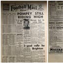 Flashback to the front of the Sports Mail in November 1966 and Pompey's 2-0 win at The Valley