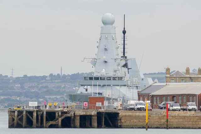 HMS Daring docked at the Naval Base, Portsmouth on September 13, 2021. Picture: Habibur Rahman