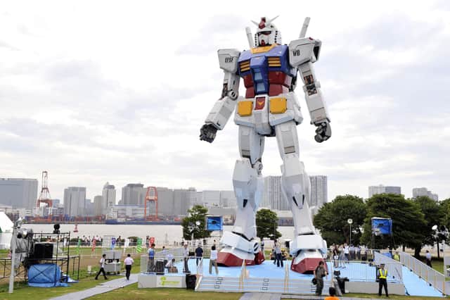 An 18-metre tall statue of popular TV animation hero, Gundam. Picture: Getty