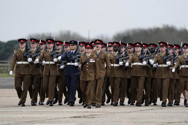 The parade involved more than 90 military personnel. Photo: Andrew Matthews/PA