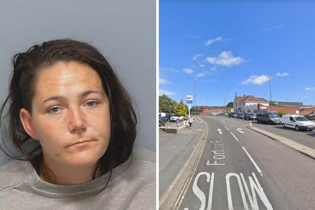 "Prolific offender" Emily O'Brien has been jailed after stealing money from a vulnerable man at a cash point in Gosport. Picture: Hampshire and Isle of Wight Constabulary/Google Street View.