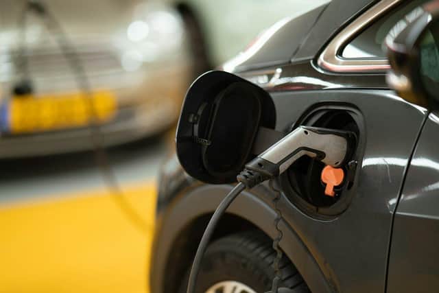 EV charger plugged into EV