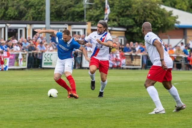 Two modern Pompey legends as Brett Pitman takes on Pedro Mendes.