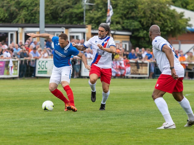 Two modern Pompey legends as Brett Pitman takes on Pedro Mendes.