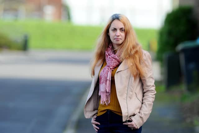 Emma Dunbar, 38, from Gosport, has lost four of her family members to coronavirus during the first lockdown, she has also been caring for her husband who has a tumour in his eye and was been made redundant in the second lockdown. She has also been home schooling her 15-year-old daughter and working full time. 
Picture: Sarah Standing (220121-960)