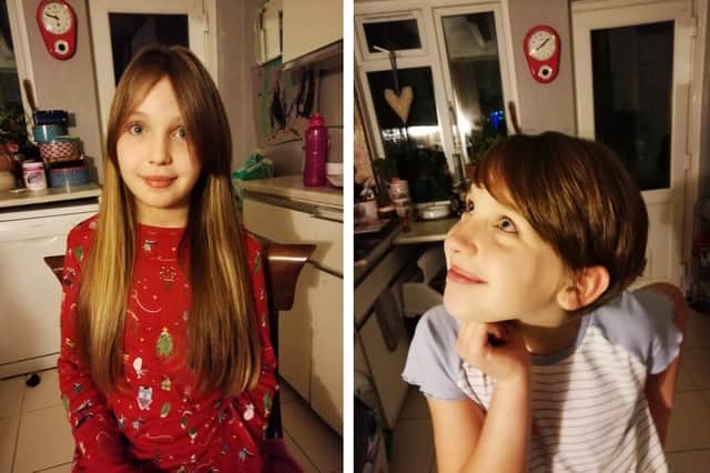 Bonnie Rose Harrison from Leigh Park cut her hair short to raise funds for the Little Princess Trust. Pictured: before and after photos of Bonnie Rose