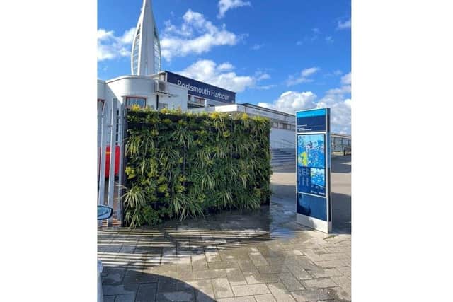 The new living wall at Portsmouth Harbour